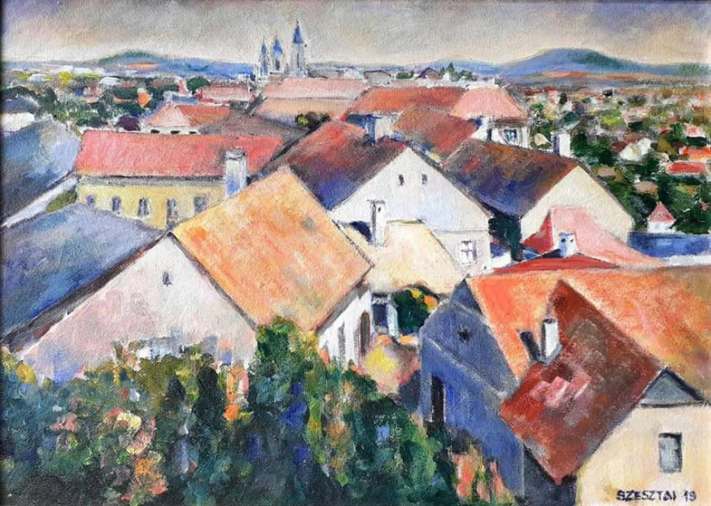 Veszprém rooftops from the Fire Tower