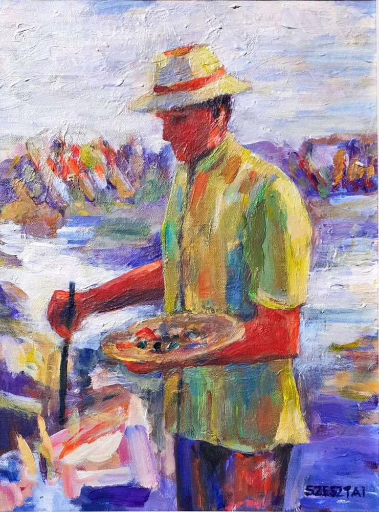 Painter in the landscape