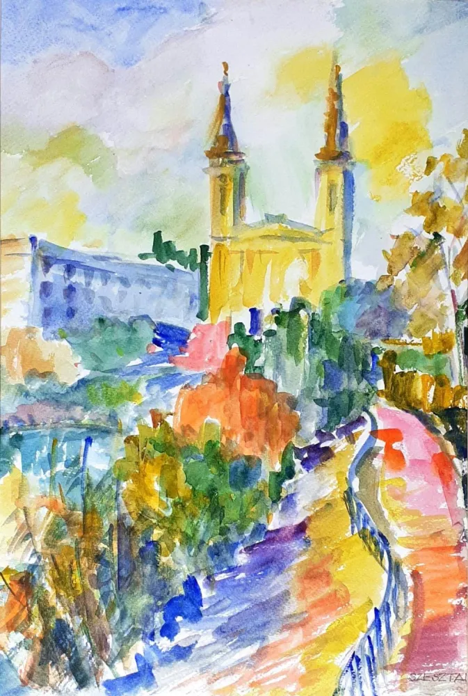 Saint Emeric Church from the Bottomless Lake