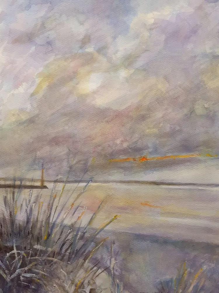 Foggy dusk at Lake Balaton